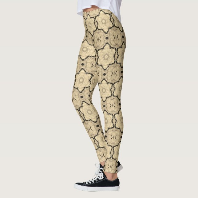 Leggings Motif floral dans les tons Sepia (Gauche)