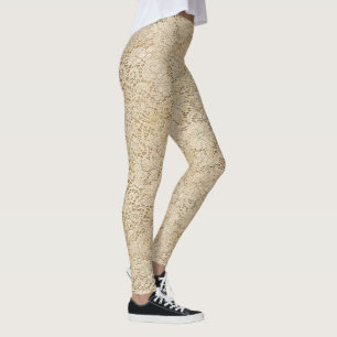 Leggings Motif floral de vieille dentelle de crochet + vos