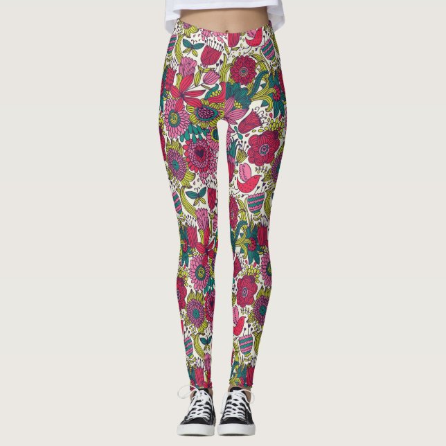 Leggings Motif floral lumineux (Devant)