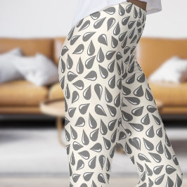 Leggings Motif floral moderne blanc et noir Flickr