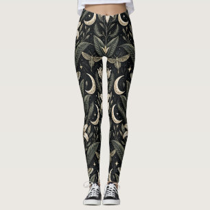 Leggings Motif floral papillon gothique (4)