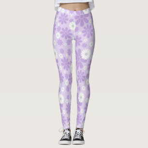 Leggings Motif Floral Pastel LAVANDE