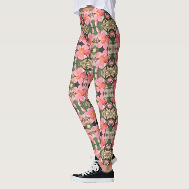 Leggings Motif floral rose (Gauche)