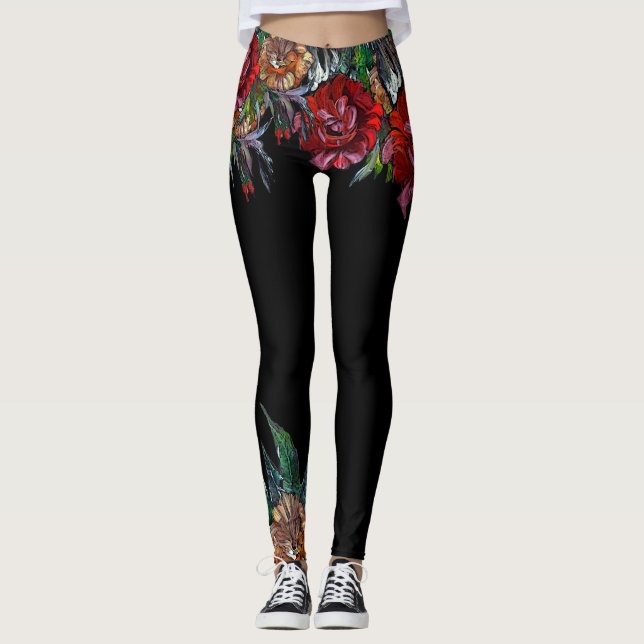 Leggings Motif floral vif de COLLECTION de MATRYOSHKA (Devant)