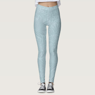 Leggings Motif floral vintage bleu delphinium