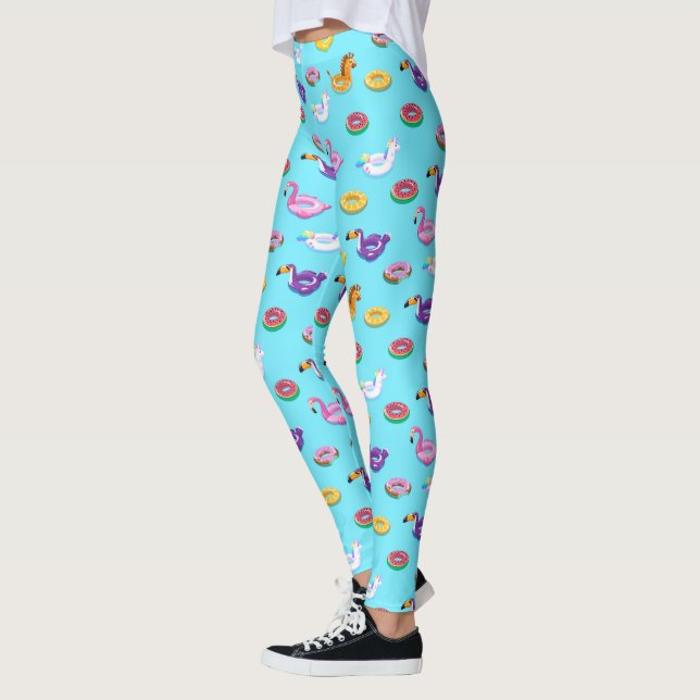 Leggings Motif flottant de la piscine d'été (Gauche)