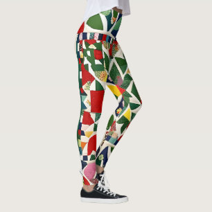 Leggings Motif folklorique multicolore