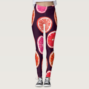 Leggings Motif foncé Citrus peint à la main