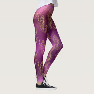 Leggings motif frais de rose de vert bleu de parties