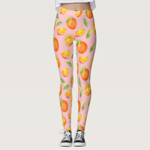 Leggings Motif fruité d'oranges d'aquarelle