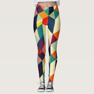Leggings motif géométrique 3D RETRO couleur chic