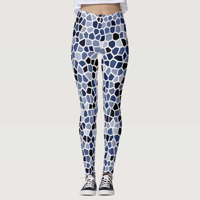 Leggings Motif géométrique bleu cool (Devant)