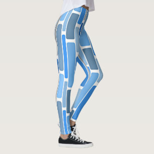Leggings Motif géométrique bleu et gris,