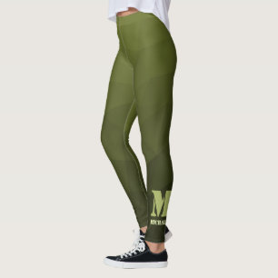 Leggings Motif géométrique en maille de vert olive de l'arm