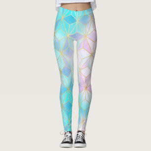 Leggings Motif géométrique en verre Iridescente