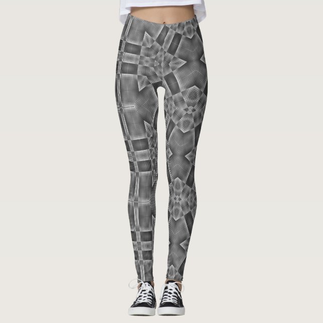 Leggings Motif géométrique gris (Devant)