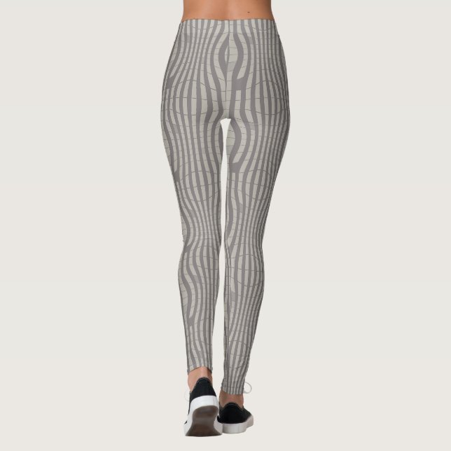 Leggings motif géométrique gris (Dos)