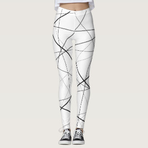 Leggings Motif géométrique noir et blanc