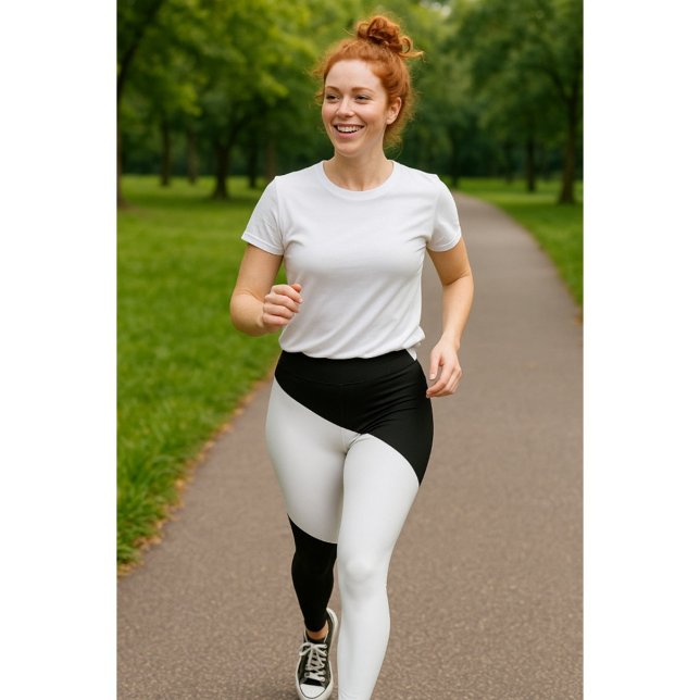 Leggings Motif géométrique noir et blanc (Créateur téléchargé)