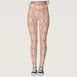 Leggings Motif géométrique rétro sur Peach Summer Look