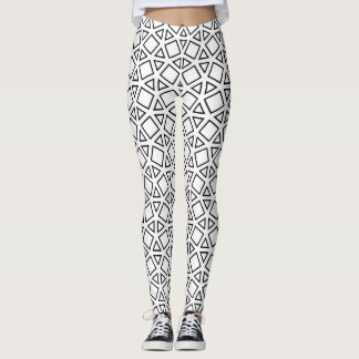 Leggings Motif géométrique triangulaire noir et blanc moder