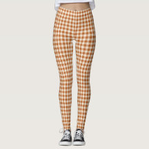 Motif Gingham Orange Brûlé Automnal carreauté