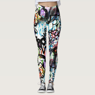 Leggings Motif Graffiti