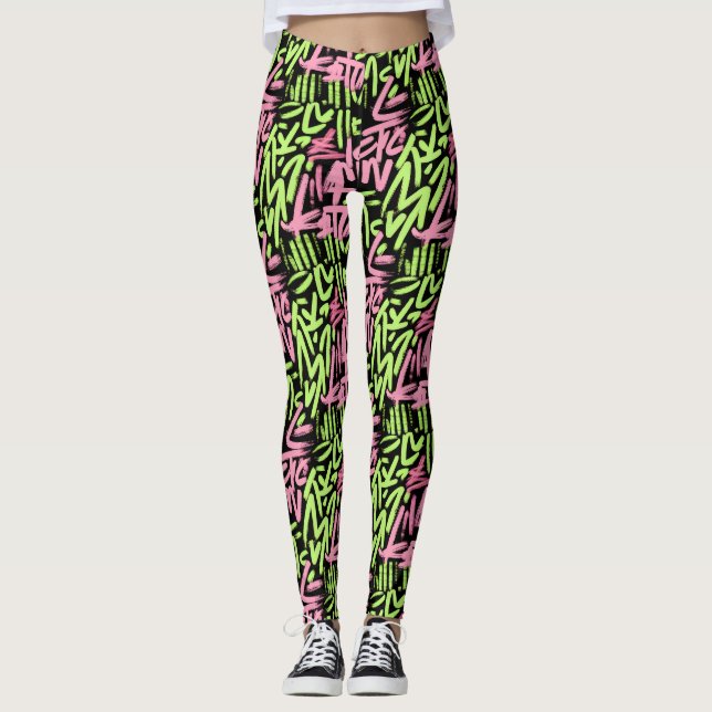 Leggings Motif Graffiti (Devant)