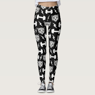 Leggings Motif Gym Léopard