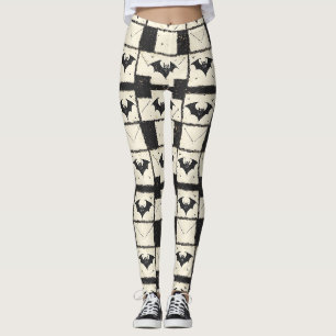 Leggings Motif Halloween Grunge Chauve-Souris Gothique