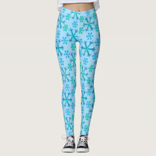 Leggings Motif Hexagon bleu et blanc