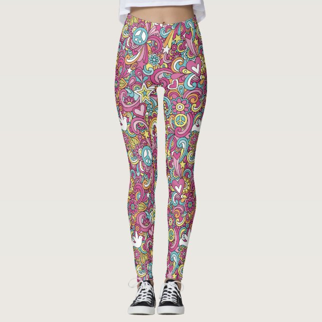 Leggings Motif hippie (Devant)