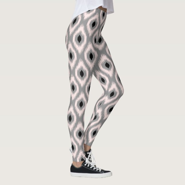 Leggings Motif Ikat Chic Rose & Diamant Noir (Droite)