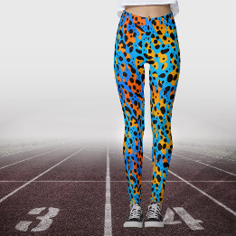 Leggings Motif imprimé animal à dégradé bleu orange moderne