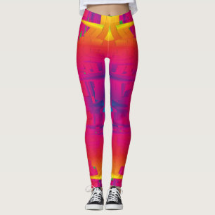 Leggings Motif indien de couleur vibrante festive