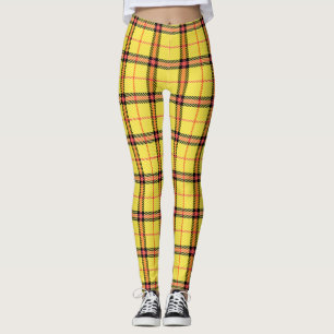 Leggings Motif jaune de tartan