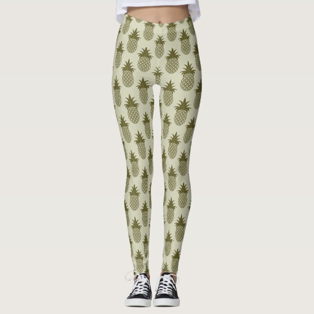 Leggings Motif kaki d'ananas (Devant)