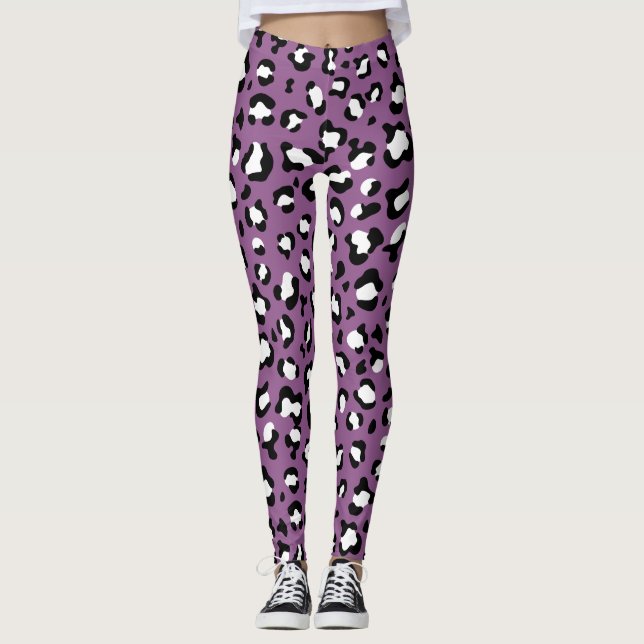 Leggings Motif léopard, Spots léopards, Leopard pourpre (Devant)