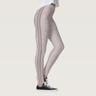 Leggings Motif Lin Neutre en Rose Pâle Douce