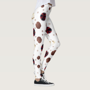 Leggings Motif Lotus & Grenouille aux Tons de Terre