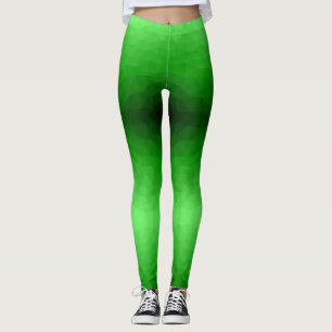 Leggings Motif lumineux à maillage géométrique dégradé vert