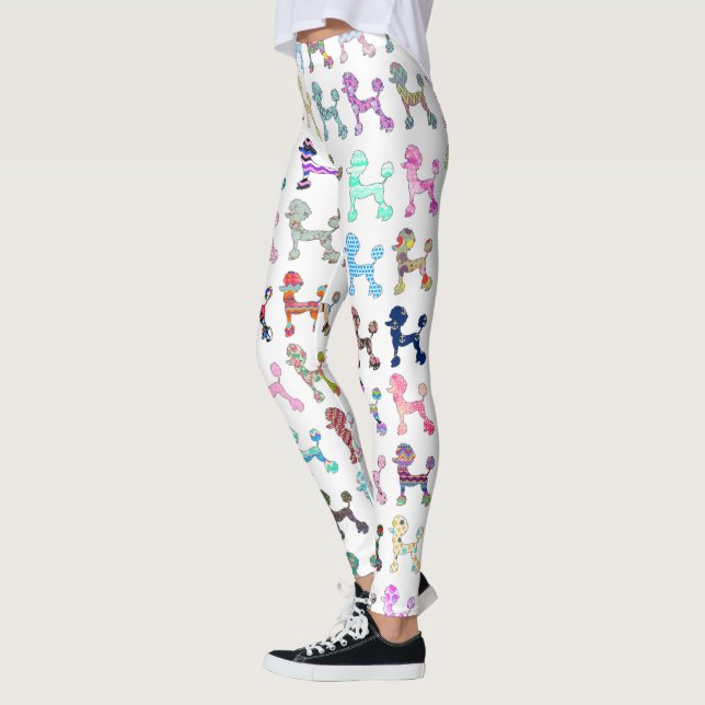 Leggings Motif lunatique Girly de Chevron de caniche (Gauche)