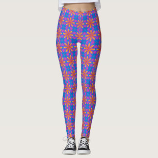 Leggings Motif Mandala bleu et orange - 8.30.22