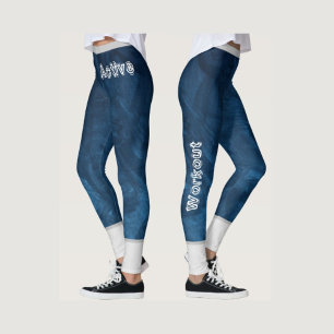 Leggings Motif marbre moderne l Bleu marine l Entraînement