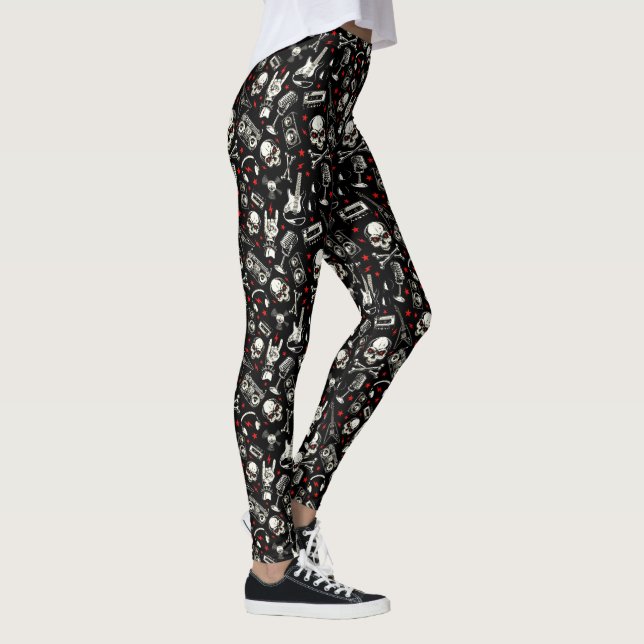 Leggings Motif métallique lourd rétro (Droite)
