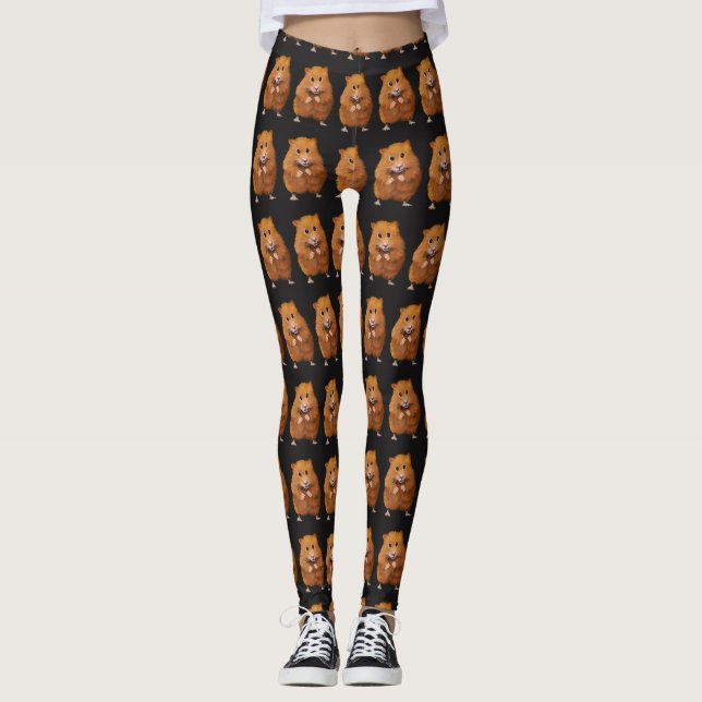 Leggings Motif mignon de hamster, art original de hamster (Devant)