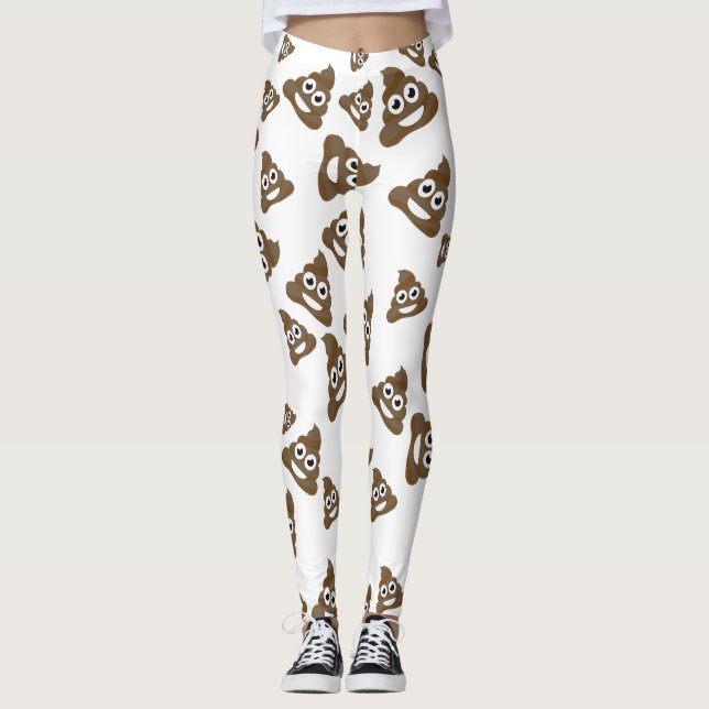 Leggings Motif mignon drôle d'Emoji de dunette (Devant)