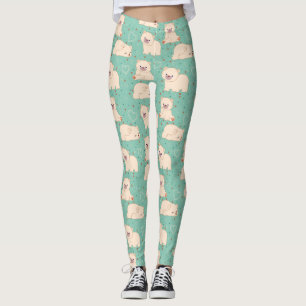 Leggings Motif mignon Ours blancs
