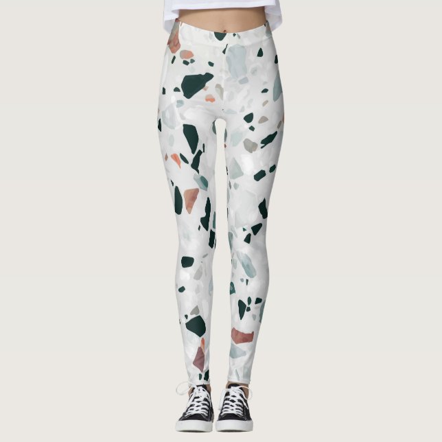 Leggings Motif moderne Abstrait Terrazzo (Devant)