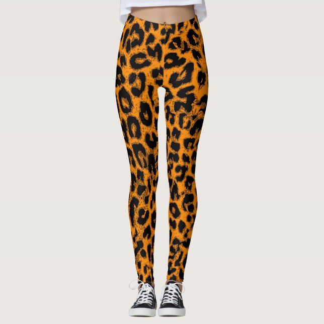 Leggings Motif moderne de peau de léopard #13 (Devant)